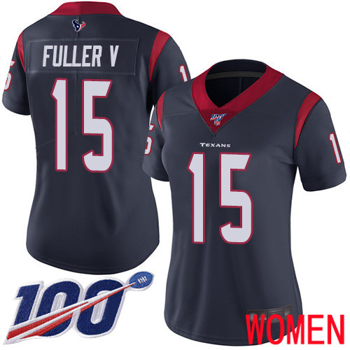 Houston Texans Limited Navy Blue Women Will Fuller V Home Jersey NFL Football #15 100th Season Vapor Untouchable->women nfl jersey->Women Jersey